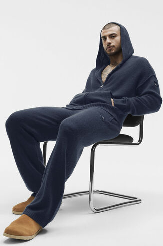 هودي Alo Yoga Wool Cashmere New Class بسحاب كامل - كحلي in Kuwait