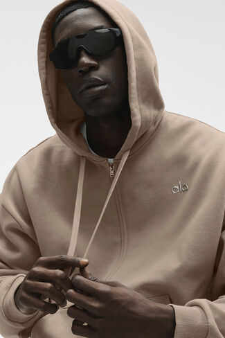 هودي Alo Yoga Accolade بسحاب كامل - جرافيل in Kuwait