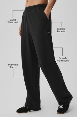 Alo Yoga Double Take Straight Leg Pant - Black in Saudi Arabia