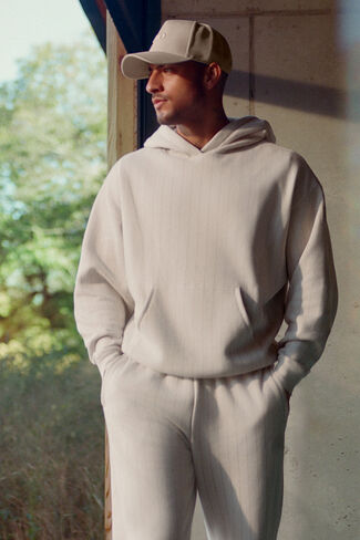 Alo Yoga Pinstripe Hoodie - Bone Pinstripe in Saudi Arabia