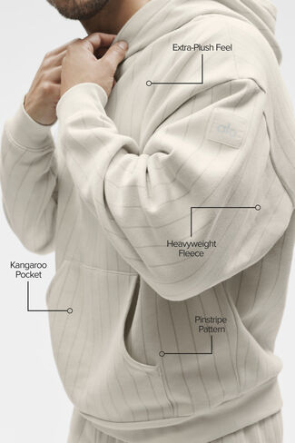 Alo Yoga Pinstripe Hoodie - Bone Pinstripe in Saudi Arabia
