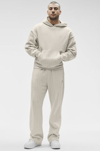 Alo Yoga Pinstripe Hoodie - Bone Pinstripe in Saudi Arabia