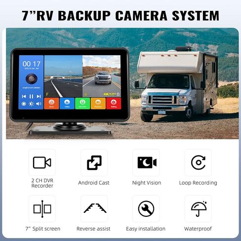 طقم نظام كاميرا احتياطية 1080 بكسل، شاشة عكسية مقاس 10.36 بوصة مع وظيفة التسجيل وشاشة DVR للرؤية الليلية و5 كاميرات و5 شاشات مقسمة + كاميرا رؤية عكسية/جانبية مقاومة للماء لشاحنة RV/شبه صندوقية in Saudi Arabia