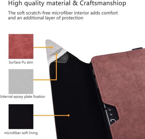 حافظة تناسب جهاز Microsoft Surface Pro 8 مقاس 13 بوصة 2021، مصنوعة من مادة PU+TPU متينة مع حزام يد وغطاء دعامة، متوافقة مع لوحة مفاتيح النوع، أسود in Kuwait