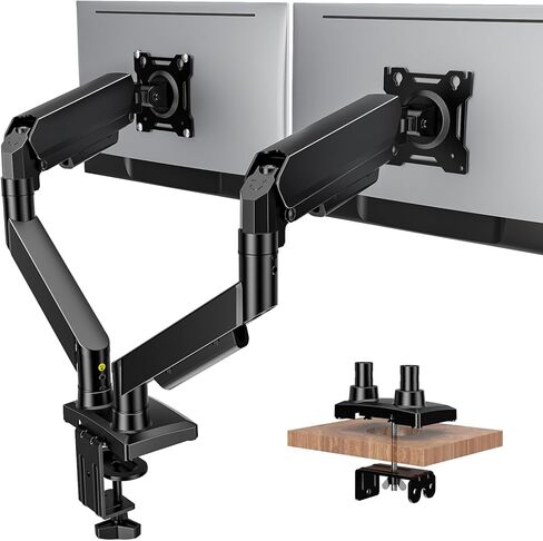Hemudu Single Monitor Mount, Gas Spring Arm for 17-32 inch Screens Adjustable Monitor Stand, Vesa Mount Stand with Clamp and Grommet Aluminum Base - Fits 4.4 to 22lbs LCD Computer Monitors HD09B-001 in Kuwait