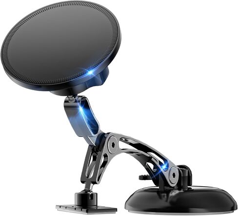 Magnetic for MagSafe Car Mount 15W Wireless Charging, Magnetic Phone Holder for Car with Vacuum, 360°Adjustable Metal Head &Extension Rod, Cell Phone Holders for Your Car for iPhone17/16/15/14/13/12 in Kuwait