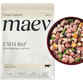 Maev Human-Grade Beef Dog Food, Skin & Coat Formula, Whole Ingredient, Gluten-Free, High Protein Puppy & Dog Food, 5 lb in Saudi Arabia