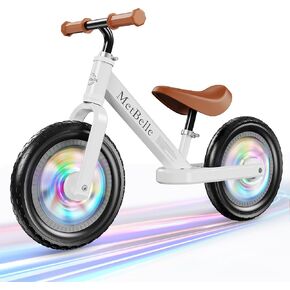 Baby Balance Bike for 1 Year Old Boys Girls, Colorful Lighting 10-24 Months Push Toddler Toys Bicycle, 4 Wheels Baby First Bike for Kid's 1-2, Pre-School Children Ride on Walker First Birthday Gifts in Kuwait