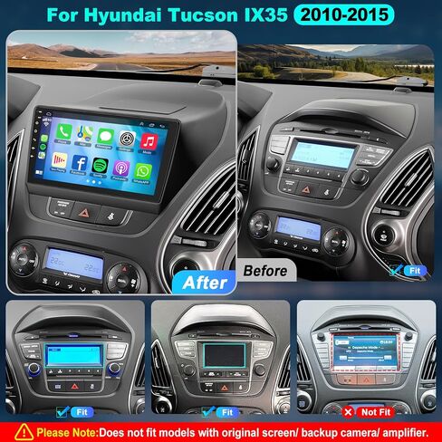 راديو سيارة 8 Core 4+64GB لسيارة Hyundai Tucson 2015-2018 مع Carplay اللاسلكي وAndroid Auto، ستيريو سيارة 9 بوصة Android 15 IPS Tucson مع التحكم الصوتي بلوتوث 5.2 GPS WiFi FM DSP EQ SWC كاميرا احتياطية in Kuwait
