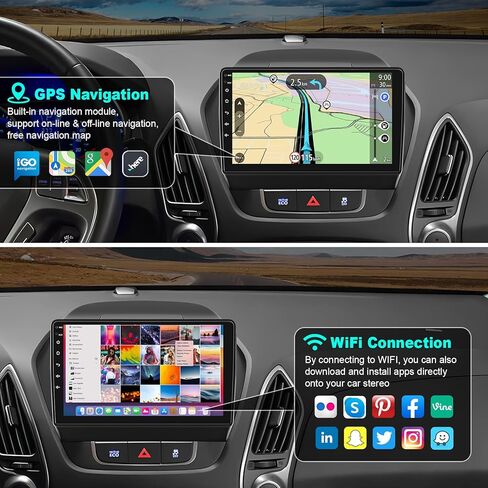 راديو سيارة 8 Core 4+64GB لسيارة Hyundai Tucson 2015-2018 مع Carplay اللاسلكي وAndroid Auto، ستيريو سيارة 9 بوصة Android 15 IPS Tucson مع التحكم الصوتي بلوتوث 5.2 GPS WiFi FM DSP EQ SWC كاميرا احتياطية in Kuwait