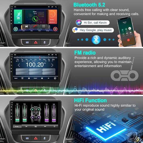 راديو سيارة 8 Core 4+64GB لسيارة Hyundai Tucson 2015-2018 مع Carplay اللاسلكي وAndroid Auto، ستيريو سيارة 9 بوصة Android 15 IPS Tucson مع التحكم الصوتي بلوتوث 5.2 GPS WiFi FM DSP EQ SWC كاميرا احتياطية in Kuwait