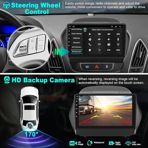 راديو سيارة 8 Core 4+64GB لسيارة Hyundai Tucson 2015-2018 مع Carplay اللاسلكي وAndroid Auto، ستيريو سيارة 9 بوصة Android 15 IPS Tucson مع التحكم الصوتي بلوتوث 5.2 GPS WiFi FM DSP EQ SWC كاميرا احتياطية in Kuwait