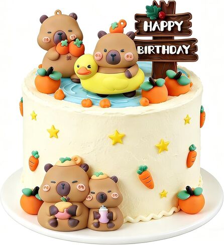 Capybara Cake Toppers Mini Blowfish Cake Decorations Capybara عيد ميلاد ديكور لحفلة Capybara Cake Topper Baby Shower Party Favors اللوازم in Kuwait