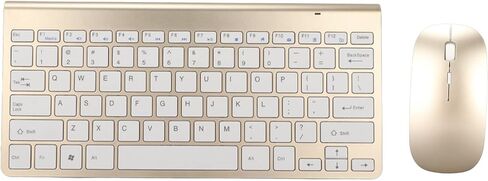 Wireless Keyboard and Mouse Set, 2.4G Ergonomic Silent Coated Keycaps with USB Receiver, for Desktop Computers Mobile Devices Tablet Computers (Rose Gold) in Saudi Arabia