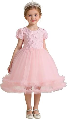 Girls' Dress, Dress Party Flower Dress,Bridesmaid for Wedding,Birthday Party,Photoshoot, Special Occasion in Saudi Arabia