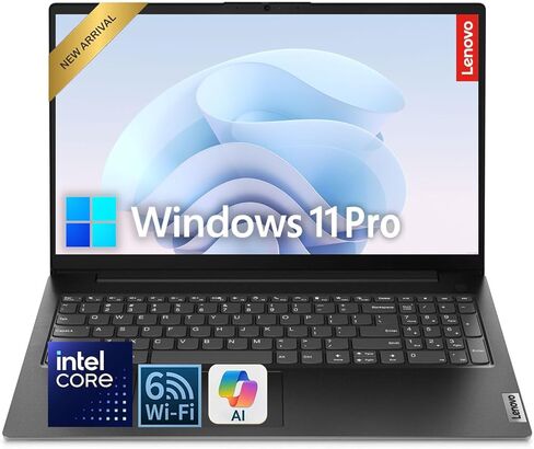 كمبيوتر محمول Lenovo V15 للأعمال والإنتاجية، شاشة FHD مقاس 15.6 بوصة، معالج Intel قوي، ذاكرة الوصول العشوائي 16 جيجابايت، 512 جيجابايت SSD، صوت دولبي، عمر بطارية طويل، مصراع الخصوصية، لوحة مفاتيح هادئة، Windows 11 Pro in Kuwait