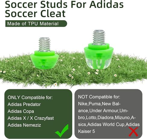 Soccer Cleat Studs, Replacement TPU Football Spikes with Wrench, Lightweight & Durable for Adidas Firm Ground Boots, M6 Thread 8x6mm + 4x9mm, 12PCS in Saudi Arabia