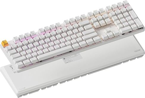 Keychron KJ5 Wireless Custom Mechanical Keyboard, 2.4 GHz Bluetooth QMK Full-Size Layout RGB, Hot-swappable Banana Switch Compatible with Mac Windows Linux, for Gaming Office - White in Saudi Arabia