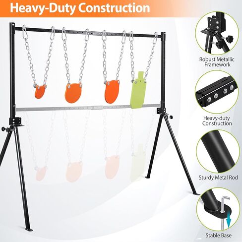 مجموعة أدوات وأهداف فولاذية AR500 - هدف إطلاق نار بسمك 3/8 بوصة مع نظام حامل، تتضمن سلاسل وأجهزة للتدريب على مسدس البندقية in Kuwait