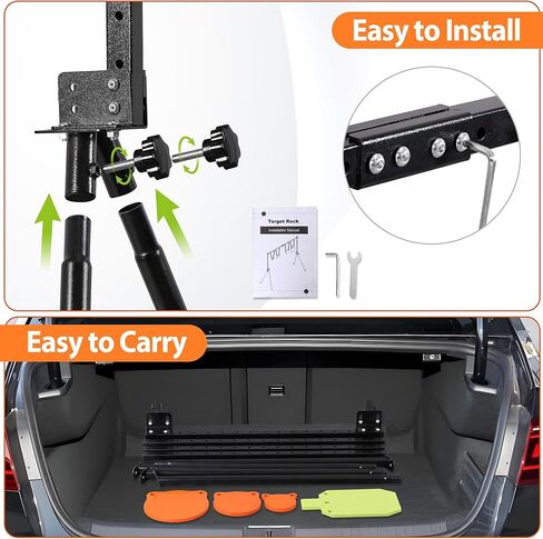 مجموعة أدوات وأهداف فولاذية AR500 - هدف إطلاق نار بسمك 3/8 بوصة مع نظام حامل، تتضمن سلاسل وأجهزة للتدريب على مسدس البندقية in Kuwait