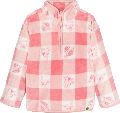 John Deere Farm Animals Girls Half Zip Woobie Sweetshirt Sisteries (2T - 4T) in Saudi Arabia