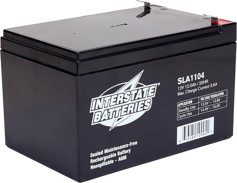 Interstate Batteries 12V 12Ah Battery (4-Count) (F2 Terminal) SLA AGM VRLA Rechargeable Replacement for APC, UPS Backup Power, Medical Devices, Security, Lighting (SLA1104C-A) in Saudi Arabia
