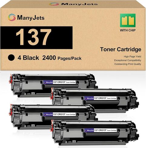 خرطوشة حبر بديلة متوافقة مع Canon 137 خرطوشة حبر سوداء 137 CRG137 تعمل مع طابعات ImageCLASS D570/MF236n/MF232w/MF244dw/MF240/MF210 (عبوتان، أسود) in Kuwait