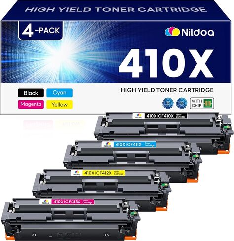 خرطوشة حبر سوداء 410X CF410X بديلة عالية الإنتاجية لطابعة HP 410X CF410XD Color Pro MFP M477fdw M477fdn Pro M452dn M452dw Series، عبوتان in Kuwait