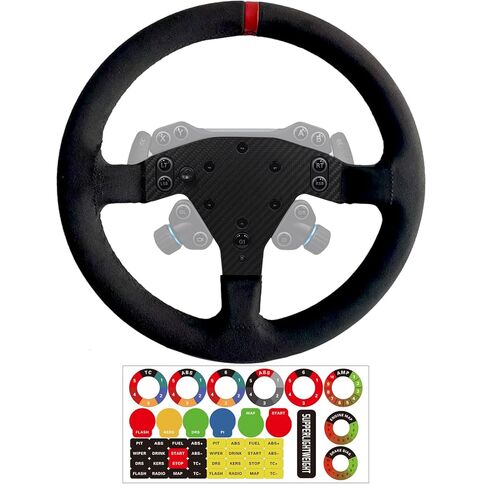 12 inch F1 Formula Real Carbon Fiber For Logitech G PRO Racing Wheel; Replace lightweight Original Suede Compatible with Logitech G RS TRUEFORCE Force Feedback RS50 System Hub (12 inch-With Suede) in Saudi Arabia