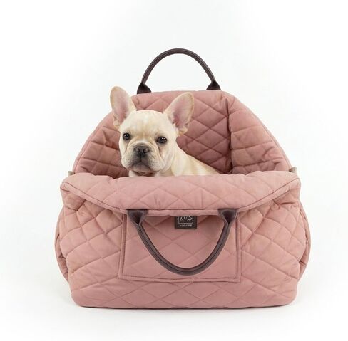 4 Cats & Dogs Mew Mew Travel Pet Bed – Soft Carrier for Small Dogs & Cats, Water-Resistant Quilted Shell, Adjustable Belts, Anti-Slip Bottom, Portable Pet Bed & Travel Bag - Rose in Saudi Arabia