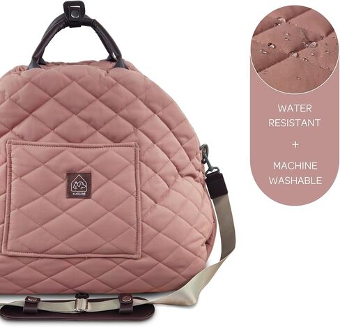 4 Cats & Dogs Mew Mew Travel Pet Bed – Soft Carrier for Small Dogs & Cats, Water-Resistant Quilted Shell, Adjustable Belts, Anti-Slip Bottom, Portable Pet Bed & Travel Bag - Rose in Saudi Arabia