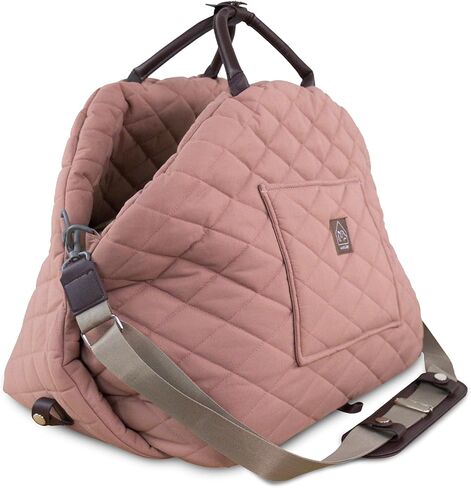 4 Cats & Dogs Mew Mew Travel Pet Bed – Soft Carrier for Small Dogs & Cats, Water-Resistant Quilted Shell, Adjustable Belts, Anti-Slip Bottom, Portable Pet Bed & Travel Bag - Rose in Saudi Arabia