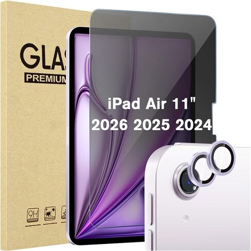 ProCase 1 Pack Privacy Screen Protector + 2 Pack Camera Lens Protector for iPad Air 11 inch 7th (M3) 2025 / 6th (M2) 2024, Anti-Spy Tempered Glass Film for iPad Air 7/6 -Blue in Saudi Arabia