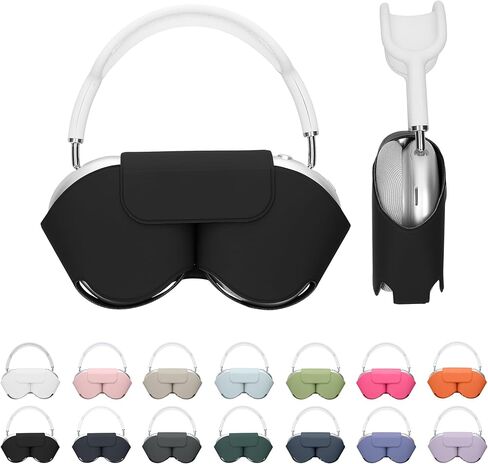 حافظة kwmobile متوافقة مع حافظة Apple Airpods Max - غطاء حماية من البوليستر لسماعات الرأس - أسود in Kuwait