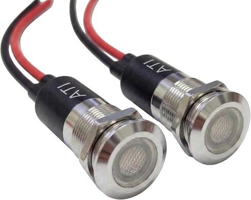 Alpinetech PL12M 12 مم 1/2 بوصة 120 فولت تيار متردد LED مؤشر إشارة معدني الطيار داش ضوء (أبيض) (عبوة من 2) in Kuwait