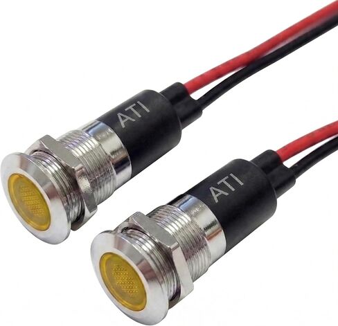 Alpinetech PL12M 12 مم 1/2 بوصة 120 فولت تيار متردد LED مؤشر إشارة معدني الطيار داش ضوء (أبيض) (عبوة من 2) in Kuwait