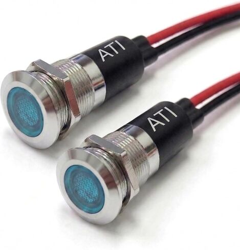 Alpinetech PL12M 12 مم 1/2 بوصة 120 فولت تيار متردد LED مؤشر إشارة معدني الطيار داش ضوء (أبيض) (عبوة من 2) in Kuwait