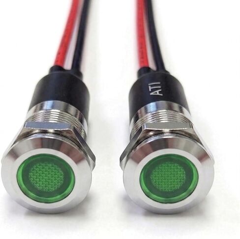 Alpinetech PL12M 12 مم 1/2 بوصة 120 فولت تيار متردد LED مؤشر إشارة معدني الطيار داش ضوء (أبيض) (عبوة من 2) in Kuwait