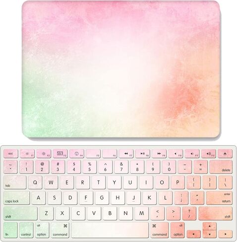 حافظة IVY Rainbow Aurora لجهاز MacBook Air M1 / ​​Air 13 Retina أحدث إصدار (2018-2022، الموديلات: A2337 / A2179 / A1932) حافظة صلبة مع مجموعة غطاء لوحة المفاتيح - G in Kuwait