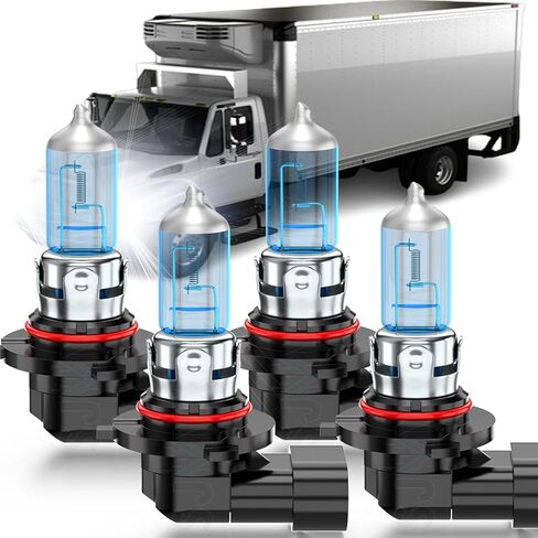 Compatible for Freightliner M2 100 106 112 Halogen Headlight Bulbs 2002-2017, 9005 High Beam 9006 Low Beam Bulbs, 300% Brighter Super White Error Free CANbus Ready, Pack of 4 in Kuwait