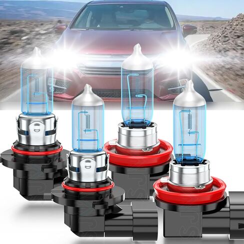 Compatible for Freightliner M2 100 106 112 Halogen Headlight Bulbs 2002-2017, 9005 High Beam 9006 Low Beam Bulbs, 300% Brighter Super White Error Free CANbus Ready, Pack of 4 in Kuwait
