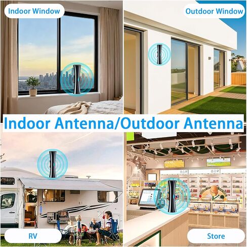 هوائي تلفزيون للتلفزيون الذكي الداخلي للاستقبال طويل المدى، هوائي رقمي للتلفزيونات الذكية الداخلية للقنوات المحلية مع قاعدة مغناطيسية قوية، يدعم 4k 1080p in Kuwait