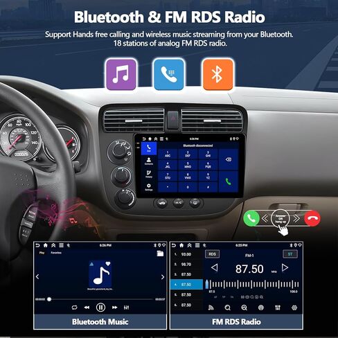 2G+32G Car Stereo for Honda Civic Radio 2001 2002 2003 2004 2005 with Wireless CarPlay Android Auto MirrorLink Android 13 Radio 9" Touch Screen Head Unit with GPS Navigation Bluetooth FM Backup Camera in Saudi Arabia