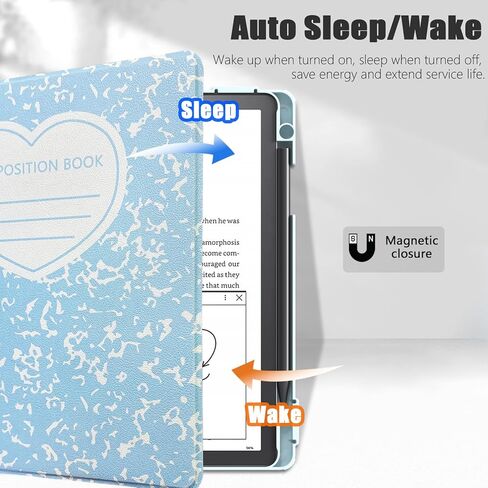 حافظة E NET-CASE لجهاز Kindle Scribe 10.2 بوصة إصدار 2024 و2022، غطاء حامل دوار قابل للتعديل بزاوية 360 درجة لجهاز Kindle Scribe 10.2 بوصة، نوم/تنبيه تلقائي مع حامل قلم، (ذهبي وردي) in Kuwait