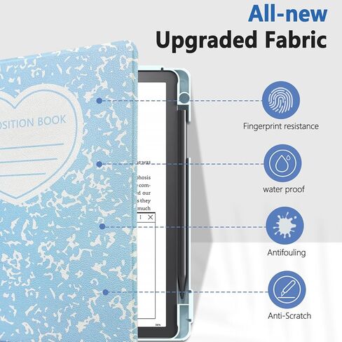 حافظة E NET-CASE لجهاز Kindle Scribe 10.2 بوصة إصدار 2024 و2022، غطاء حامل دوار قابل للتعديل بزاوية 360 درجة لجهاز Kindle Scribe 10.2 بوصة، نوم/تنبيه تلقائي مع حامل قلم، (ذهبي وردي) in Kuwait