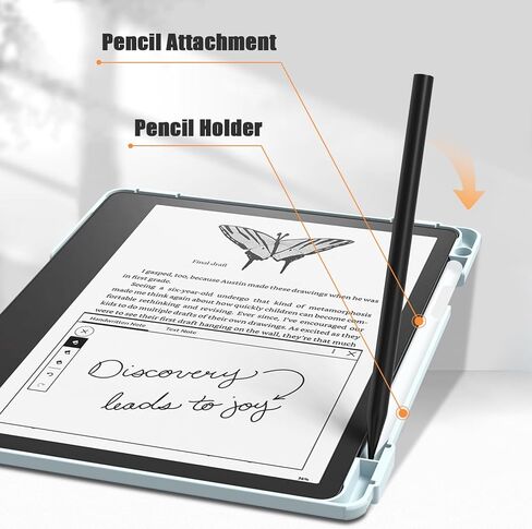 حافظة E NET-CASE لجهاز Kindle Scribe 10.2 بوصة إصدار 2024 و2022، غطاء حامل دوار قابل للتعديل بزاوية 360 درجة لجهاز Kindle Scribe 10.2 بوصة، نوم/تنبيه تلقائي مع حامل قلم، (ذهبي وردي) in Kuwait