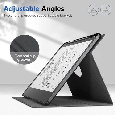 حافظة E NET-CASE لجهاز Kindle Scribe 10.2 بوصة إصدار 2024 و2022، غطاء حامل دوار قابل للتعديل بزاوية 360 درجة لجهاز Kindle Scribe 10.2 بوصة، نوم/تنبيه تلقائي مع حامل قلم، (ذهبي وردي) in Kuwait