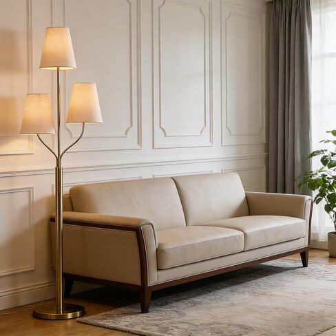 Maxax 65 "مصباح أرضي راتان لغرفة المعيشة ، مصباح أرضي 3 Light in Kuwait