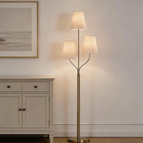 Maxax 65 "مصباح أرضي راتان لغرفة المعيشة ، مصباح أرضي 3 Light in Kuwait