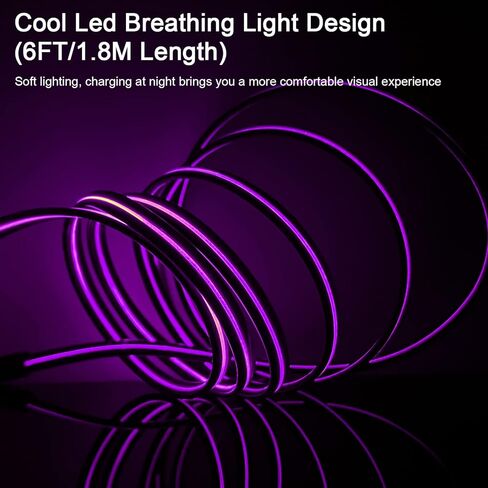 كابل Lightning طويل بطول 6 أقدام، [معتمد من MFi] شاحن iPhone LED يضيء سلك شحن سريع متوافق مع iPhone 14 13 12 Pro Max 11 Pro XR XS Max X 8 7 6 5S iPad، Airpods in Saudi Arabia